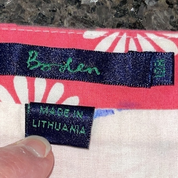 Boden Pink And White Daisy With Brown Dots A Line Skirt - Picture 3 of 6